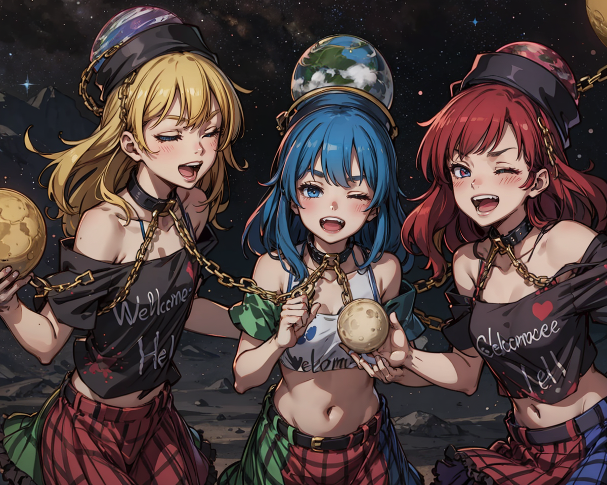 02396-431899610-masterpiece, best quality, _lora_HecatiaLapislazuli_1_, smile, shirt, 3girls, blue eyes, red eyes, red hair, (blue hair_1.1), co.png